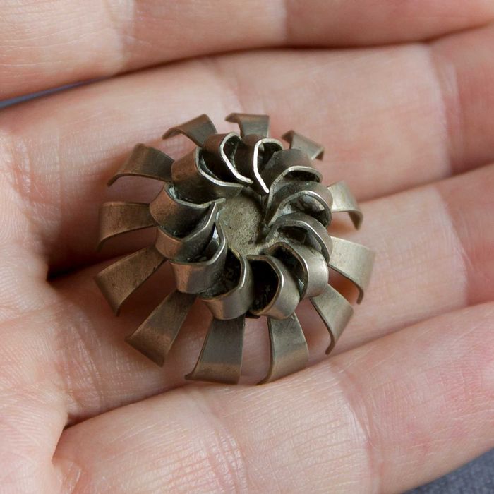 Designerska broszka pająk lata 60/70 Metaloplastyka