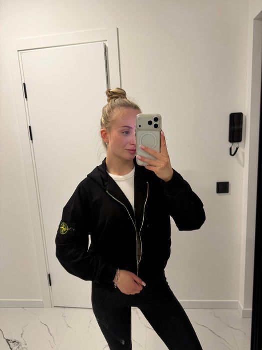 STONE ISLAND | Зіп худі жіноча Стон айленд | кофта Стонік Чорний S M L XL