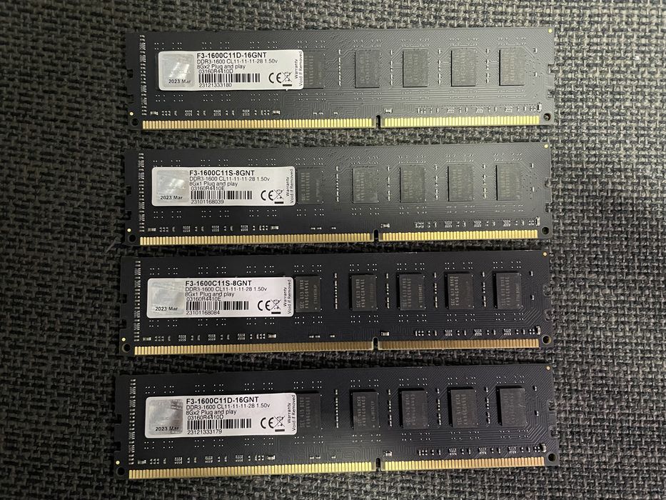 Ram 32gb DDR3 (4x8gb) - Novas custam 176€
