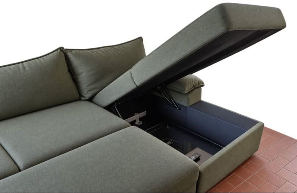 Sofá verde chaise lounge