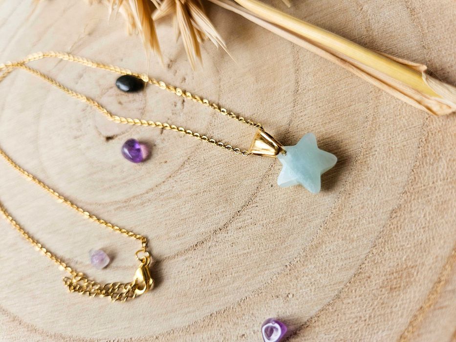 Naszyjnik gwiazdka z miętowego amazonitu