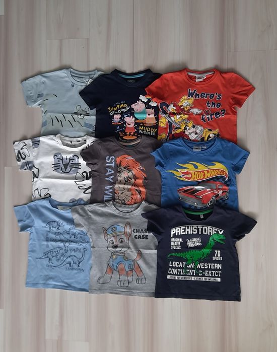 Zestaw 9szt: Koszulka krótki rękaw r.98 r.98/104