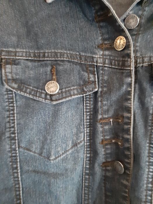 Kurtka xxl katana jeansowa cienka bluzka koszula damska boho kurteczka