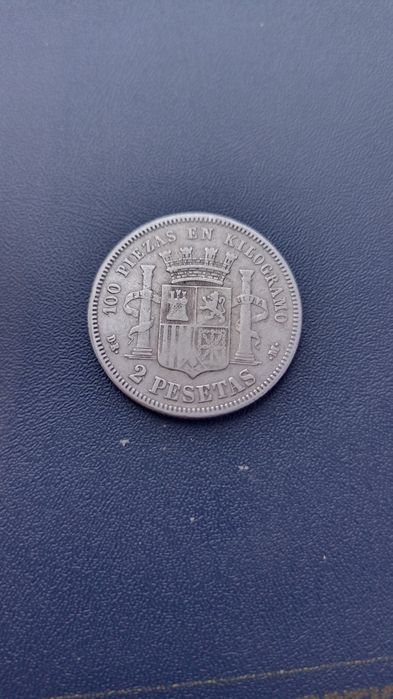 Іспанія 2 песети 1870 рік.. Срібло.