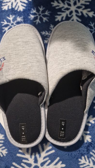 Kapcie męskie wygodne  jasne szare rozmiar 41