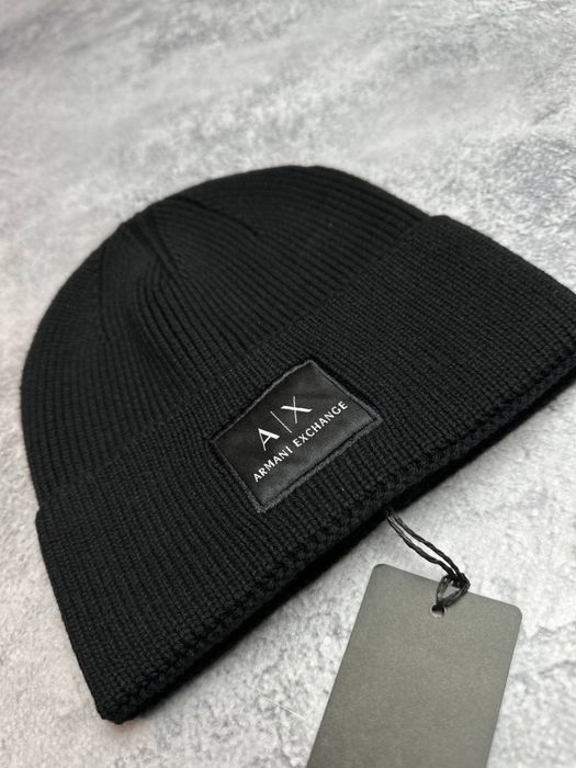 Шапка Armani Exchange чорна чоловіча шапка армані екчендж чоловіча
