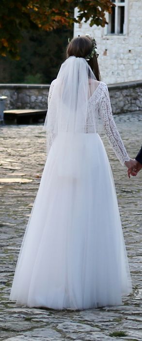 Suknia ślubna, boho, długi koronkowy rękaw, Elizabeth Passion, literaA