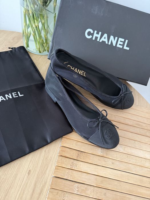 Balerinki Chanel Espadryle CC Mokasyny