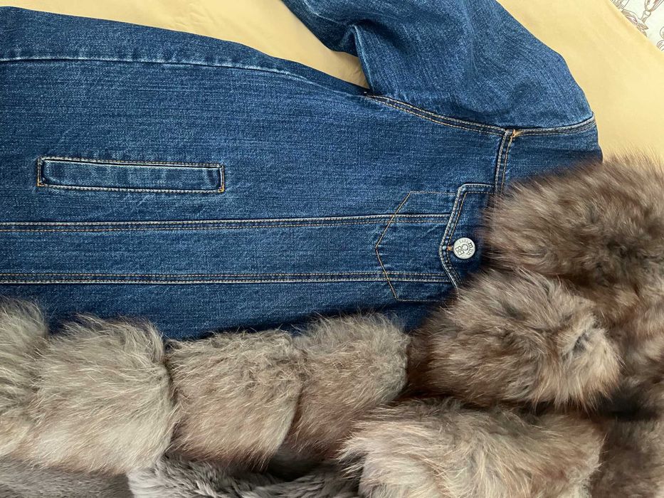 Женская винтажная, меховая куртка. Мех: отделка-песец,подклад- шиншила