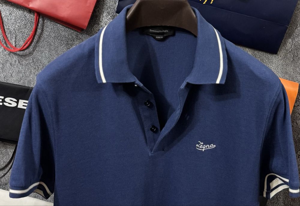 Футболка чоловіча Поло Ermenegildo Zegna Original Polo Shirt синій M