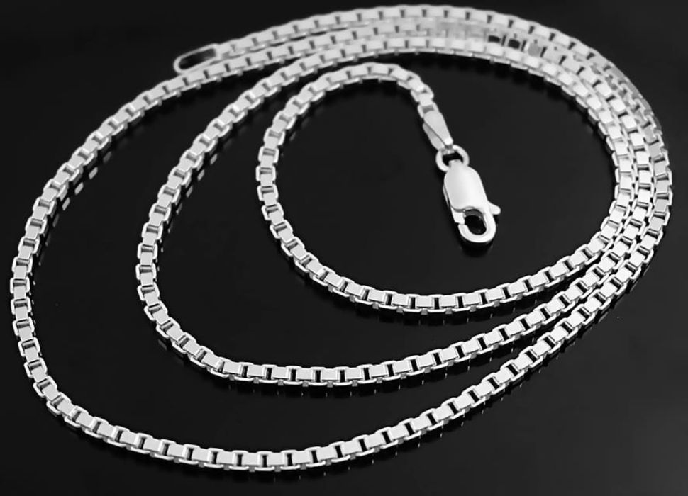 Łańcuszek srebrny kostka