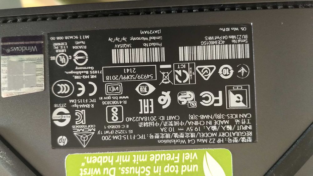 Mini Computador HP Z2 G4 - 16 GB - NVIDIA Quadro P600