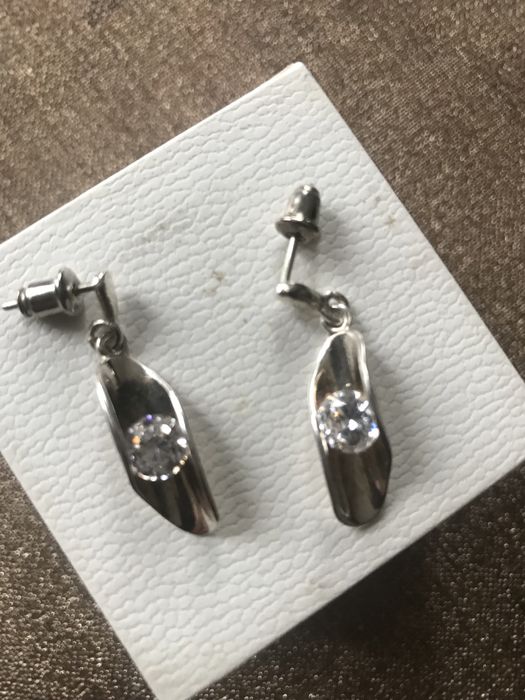 Kolczyki srebrne Vintage z cyrkonią  6,7 g próby 925