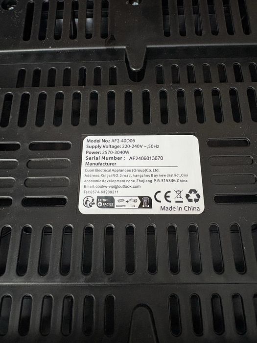 Frytkownica Dual Zone bez oleju funkcja Smart i timera 9L Cookwise