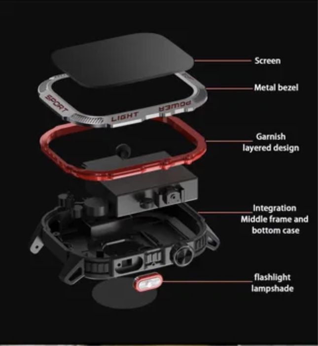 HT29 inteligentny zegarek latarka LED lampa-kompas