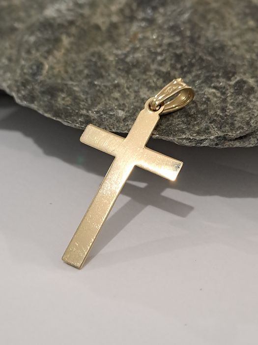 Złota zawieszka Krzyżyk pr.585 Nowy 3.2 x 1.6 cm