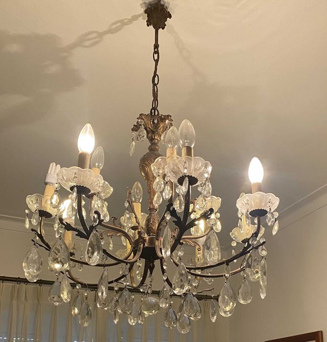 candeeiro vitage em cristal