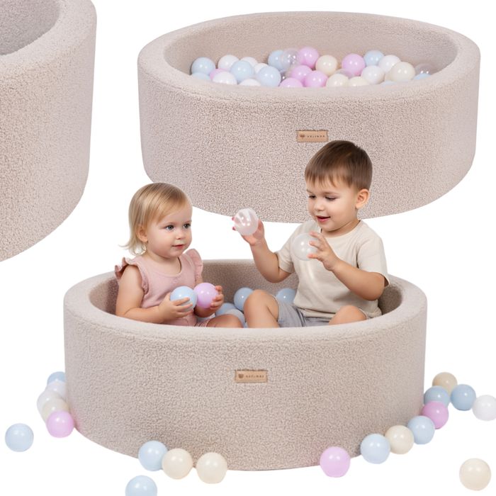 Suchy Basen z Piłeczkami 90x30 cm Piankowy Bukla Cappuccino 300 piłek