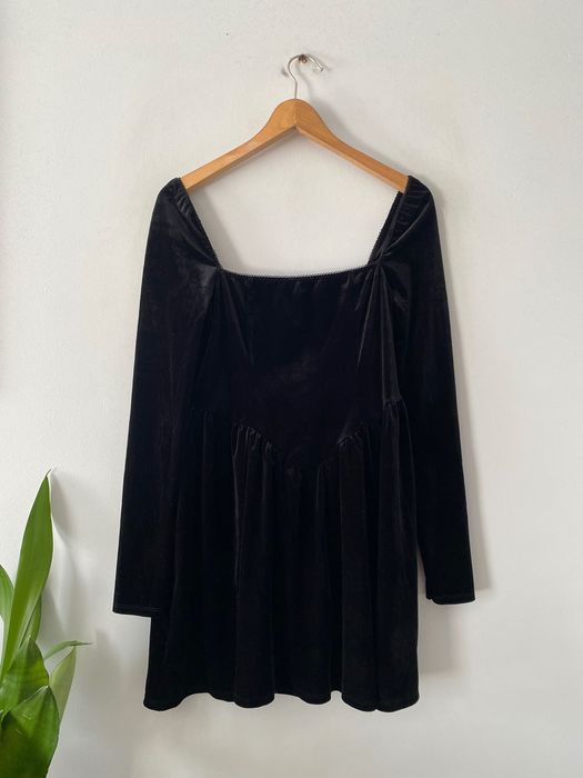 NOWA Sukienka Welur ASOS 42/XL Basque Waist Vampy Gotycka