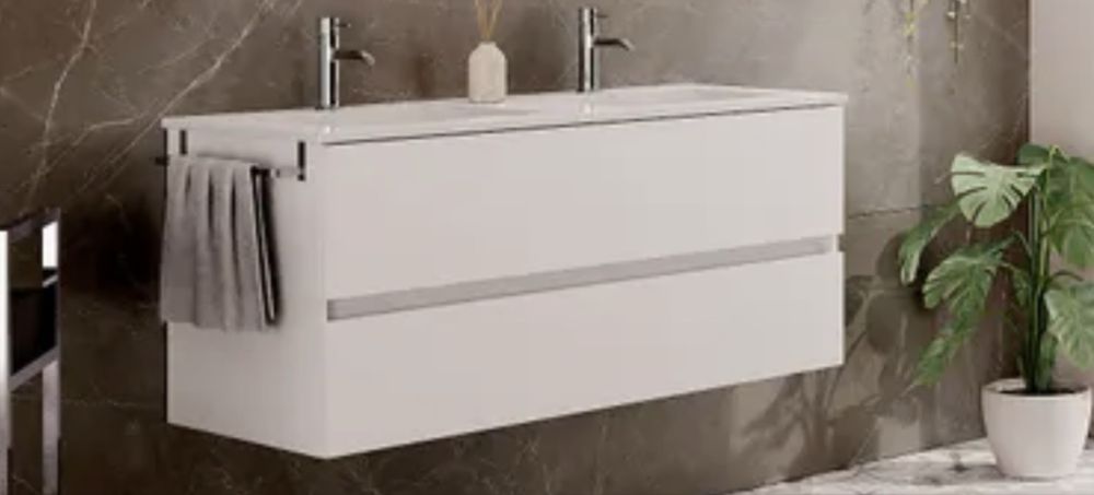 Movel de casa de banho suspenso 2 gavetas