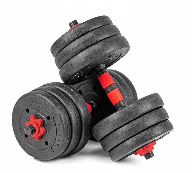 Zestaw hantli cementowych, bitumicznych, 2 w 1 ,  2 x 10 kg