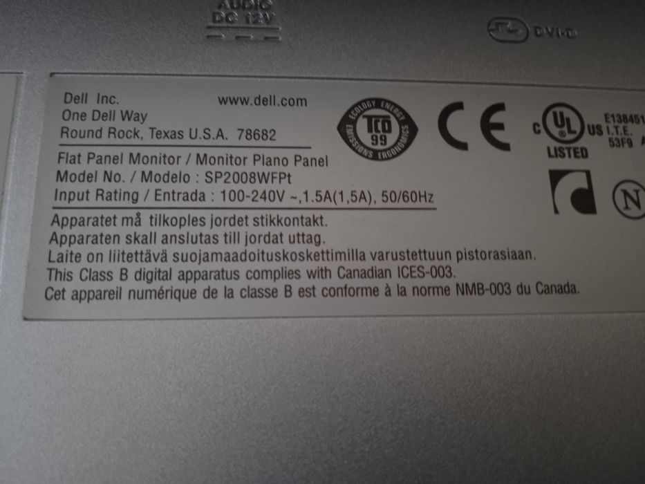 Монітор 20" Dell SP2008WFPt