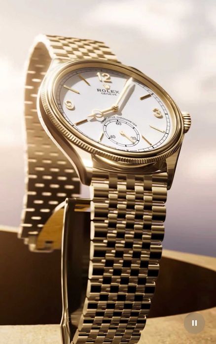 ROLEX 1908 39 MM 52508 - Biała tarcza / Żółte złoto / Złota bransoleta