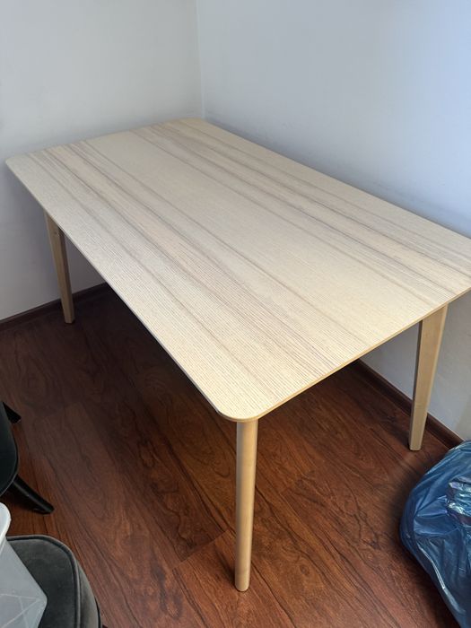 Stół ikea Lisabo jesion jesionowy drewniany okleina jak zara