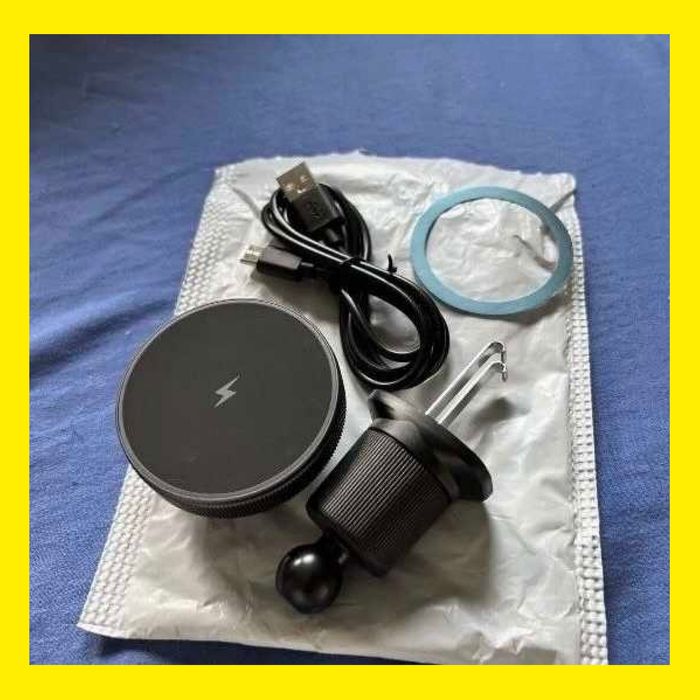 ЗАРЯДКА бездротова магнітна 15W | Тримач для телефона держатель в авто