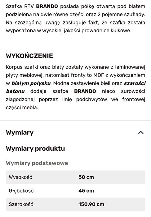 Szafka rtv agata meble