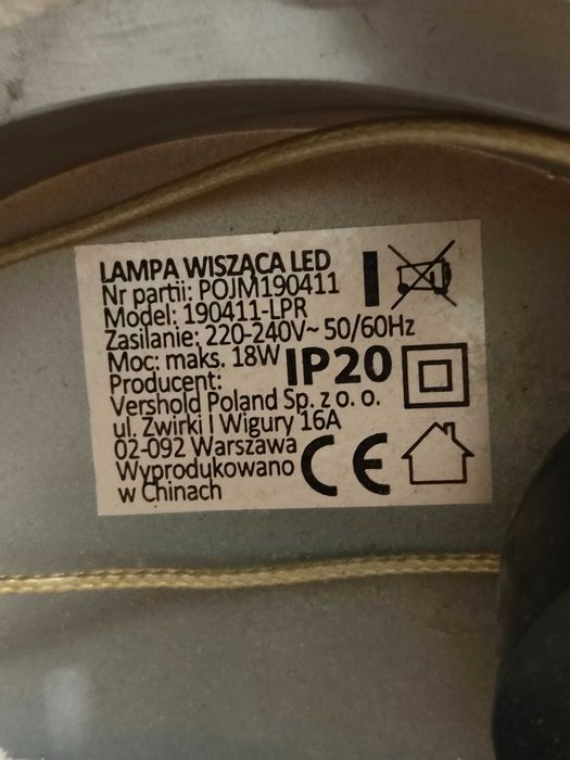 Lampa wisząca LED ring żyrandol