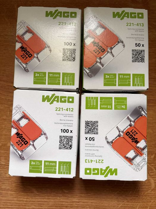 Wago 221-412 200szt 221-413 100szt w sumie 300szt nowe