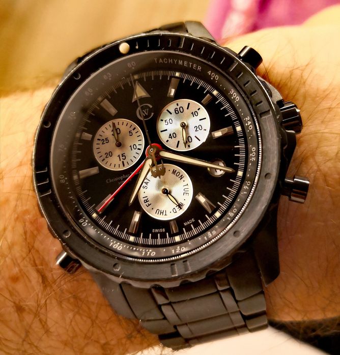 Zegarek męski Swiss Made Christopher Ward Peregrine Pilot Chronograph