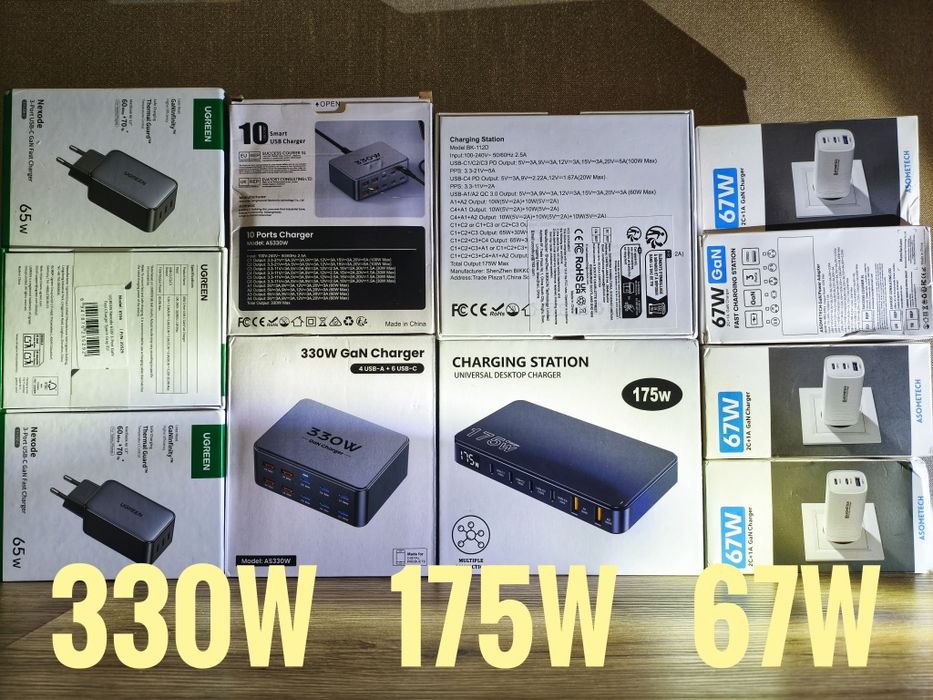 Настільний зарядний блок живлення на 330W, 175W, 67W