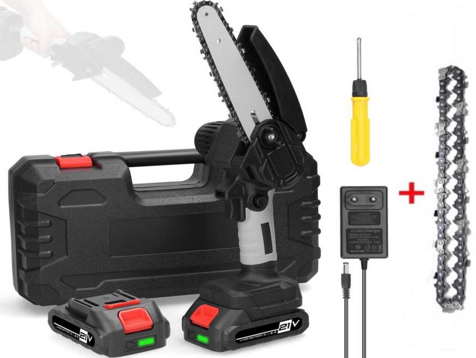 PIŁA AKUMULATOROWA elektryczna WALIZKA 6'' 2x AKUMULATOR +2x łańcuch