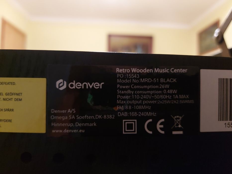 Gira-discos Denver MRD-51 Black NOVO