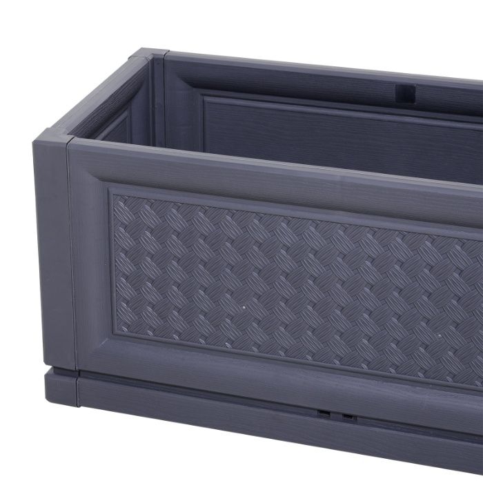 Floreira retangular para flores e vegetais com furos de drenagem