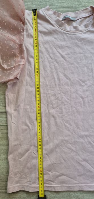 T-shirt bluzka top Polski producent ElevenStory r. S tiul bufki róż