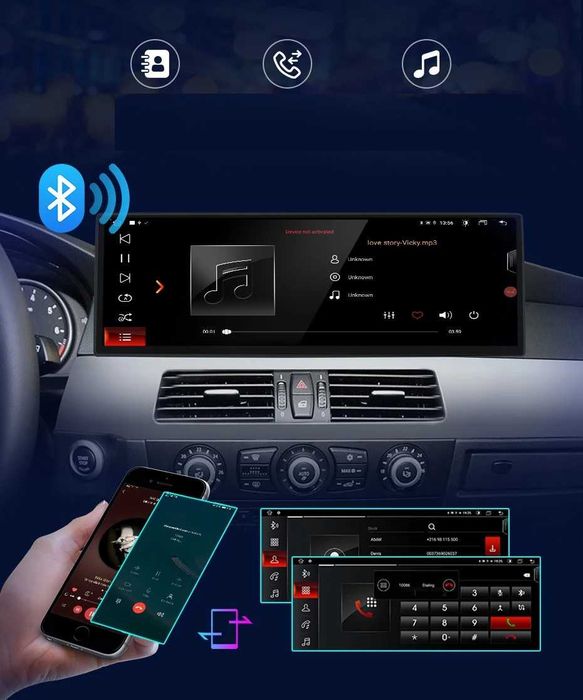 CarPlay Android Auto Radio GPS Nawigacja DAB+ Opcja WiFi 4G USB MP3 YouTube Bluetooth Android BMW 3  E90 E91 E92 E93 14,9 cala