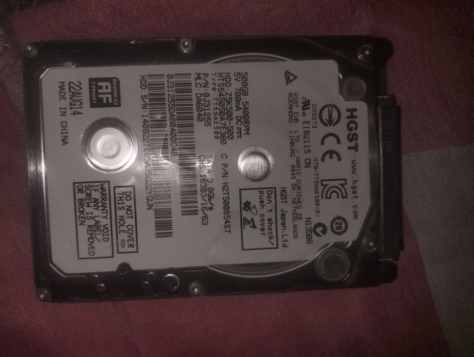(Negociável)Disco Rígido HGST 500GB 2.5" Slim (7mm)