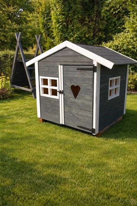 Domek dla dzieci drewniany Plac Zabaw Cały zestaw