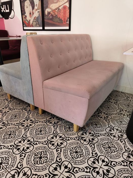Диван для закладу (диванчик в салон зона очікування) рожевий останній!