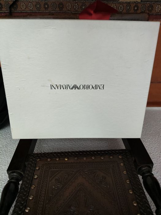 Emporio Armani Sapatilhas Cano Alto Preto/Vermelho – Originais