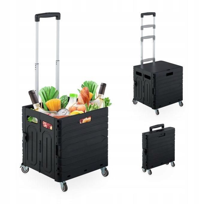 Wózek na zakupy relaxdays czarny