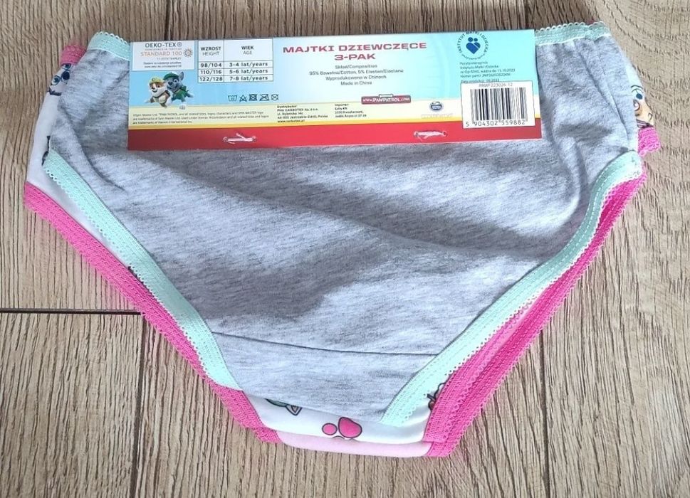 Majtki dziewczęce 3 pary Psi Patrol Skye Everest 110-116 nowe