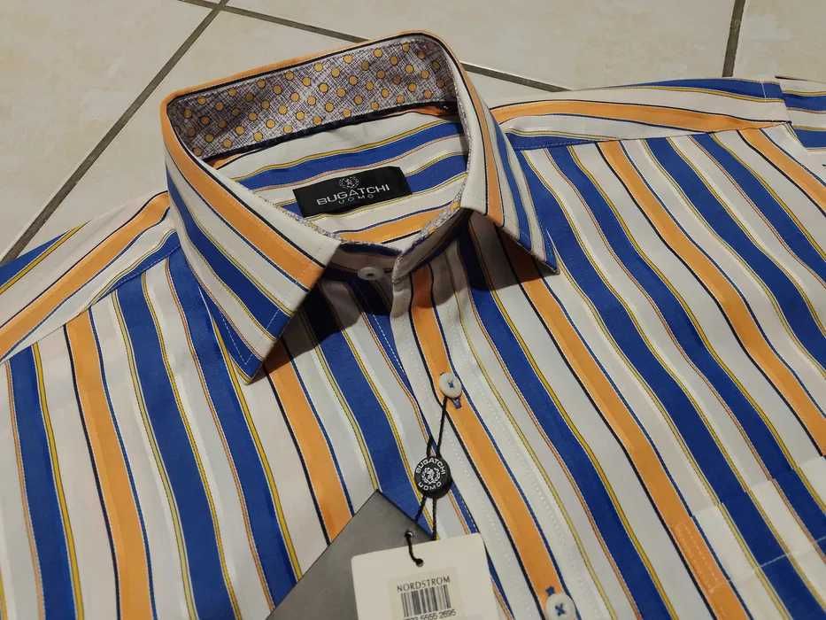BUGATCHI USA - NOWA! z LOGO i Metkami Koszula Męska rozmiar XL
