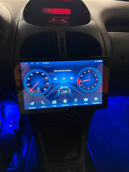 Ecrã android para peugeot 206 com moldura