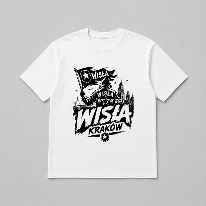 Wisła Kraków Koszulka Kibicowska Piłkarska z Herbem Klubu Nowa Unisex L