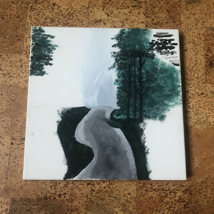 Картина холст 25*25 см дорога лес природа