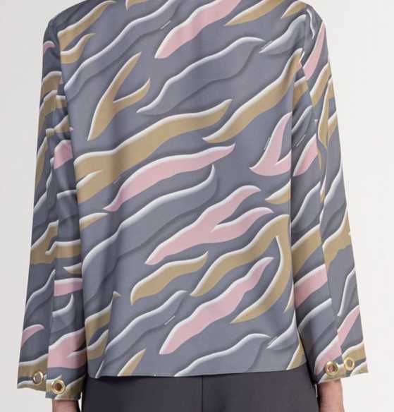 Tunica Ana Sousa (estampada cinza) com ilhóses (NOVA COM ETIQUETA)